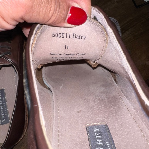 Aston Grey Collection Barry Mens Brown Leather Lace Up Dress Shoes Size 11 - Picture 3 of 10